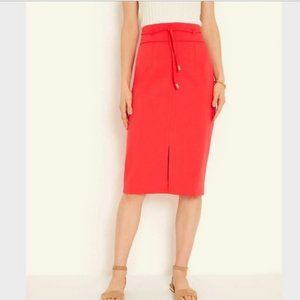 NEW Ann Taylor Front Slip Red Pencil Skirt Size 10
